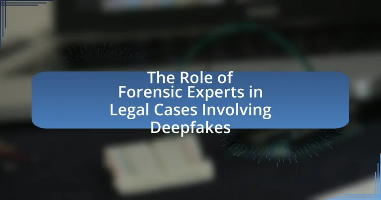 The Role of Forensic Experts in Legal Cases Involving Deepfakes