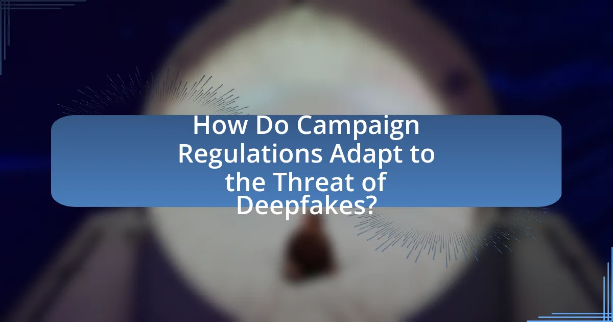 How Do Campaign Regulations Adapt to the Threat of Deepfakes?