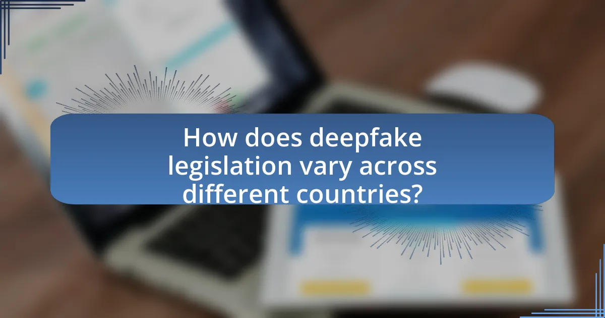 How does deepfake legislation vary across different countries?