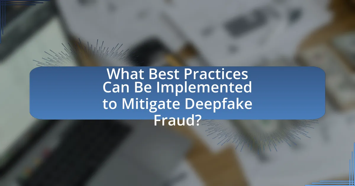 What Best Practices Can Be Implemented to Mitigate Deepfake Fraud?