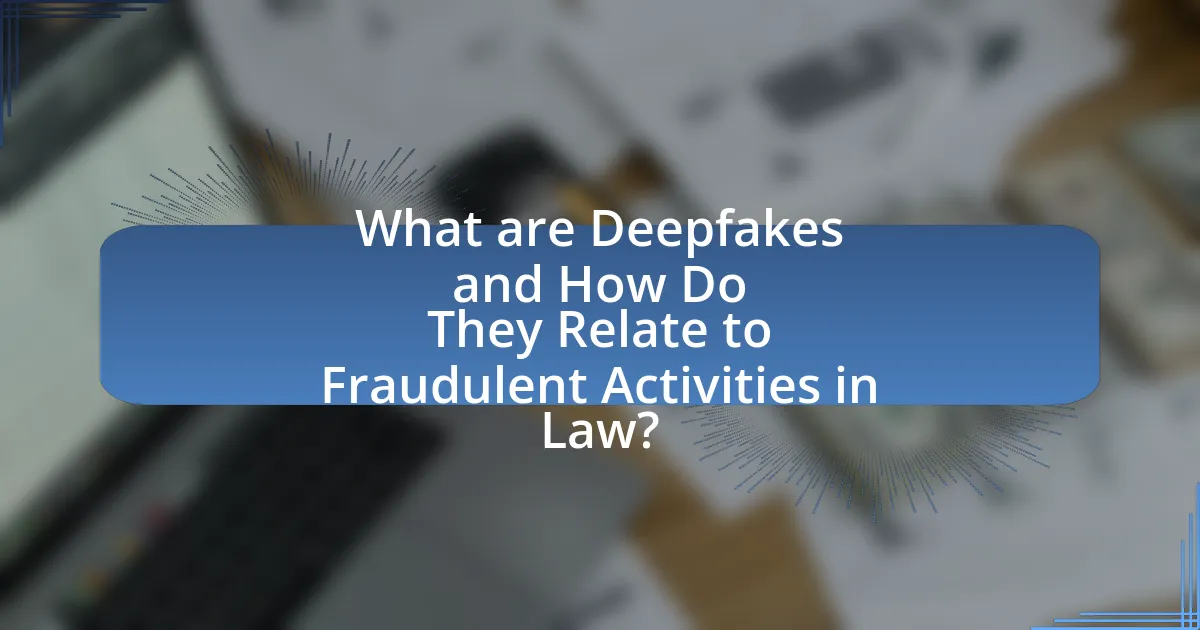 What are Deepfakes and How Do They Relate to Fraudulent Activities in Law?