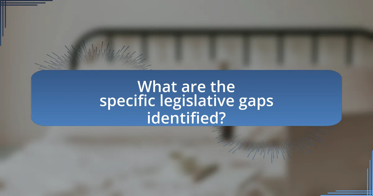 What are the specific legislative gaps identified?