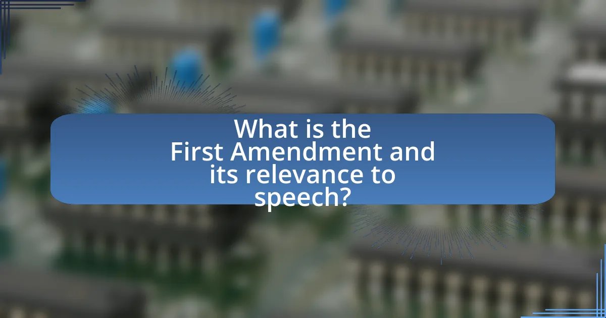What is the First Amendment and its relevance to speech?