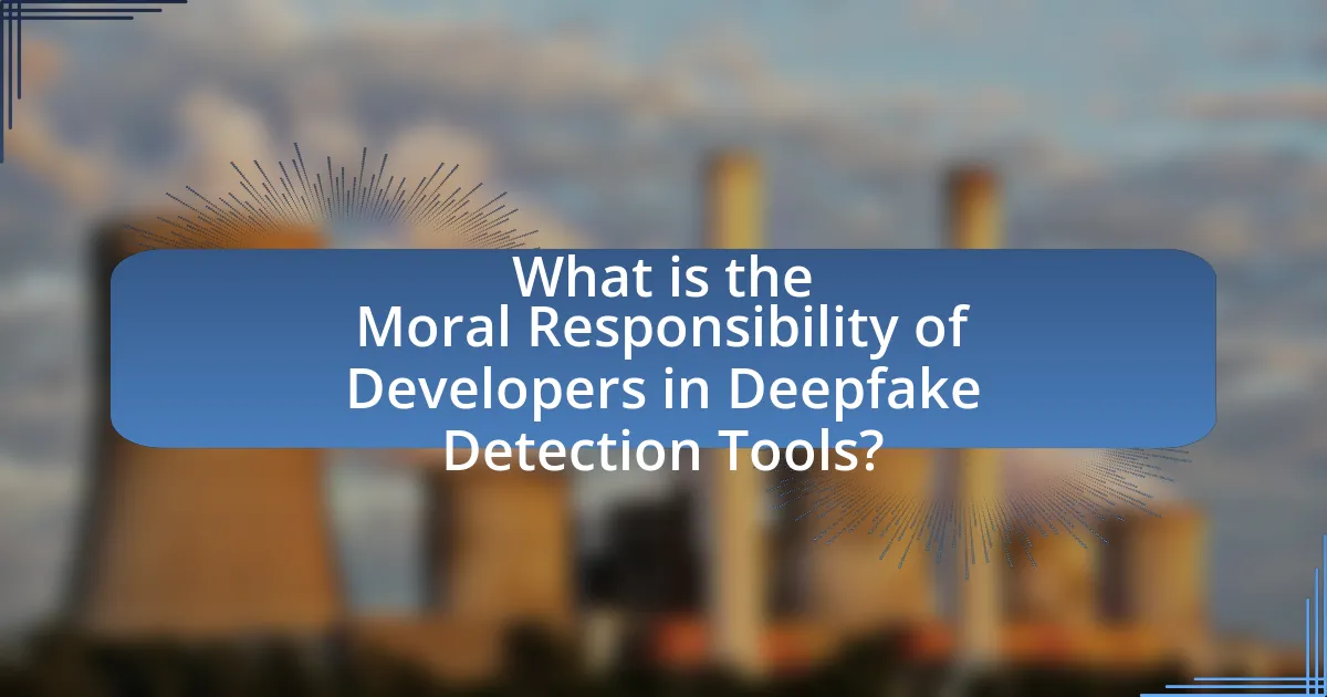 What is the Moral Responsibility of Developers in Deepfake Detection Tools?